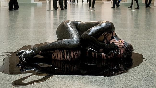 A Liberate Tate performance at Tate Britain protesting against sponsor BP’s involvement i